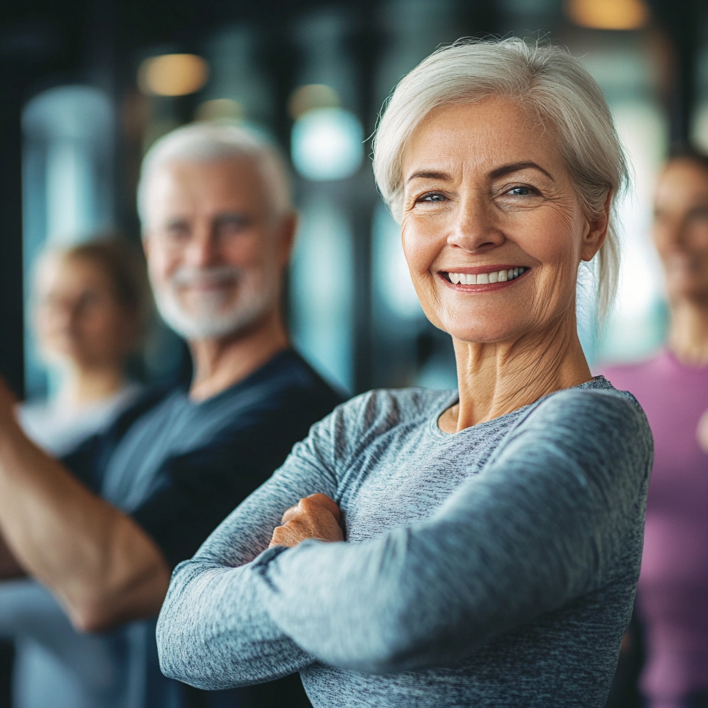Щасливі пенсіонери на групових заняттях
